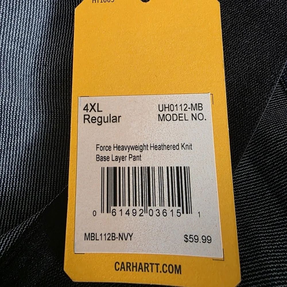 Carhartt Base Layer Pant UH0112-M Men's Force Heavyweight Heathered Knit NWT 4XL